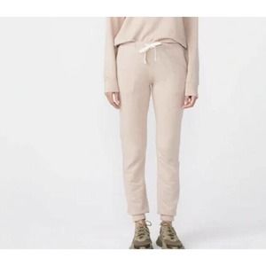 NWT Monrow Womens Super Soft Fleece Girlfriend Sweatpants Size XL Pockets‎ Bone
